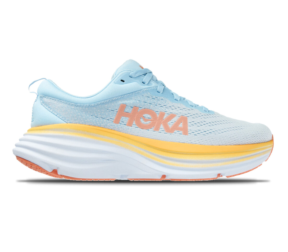 Scarpa Hoka one one bondi 8 donna celeste arancione