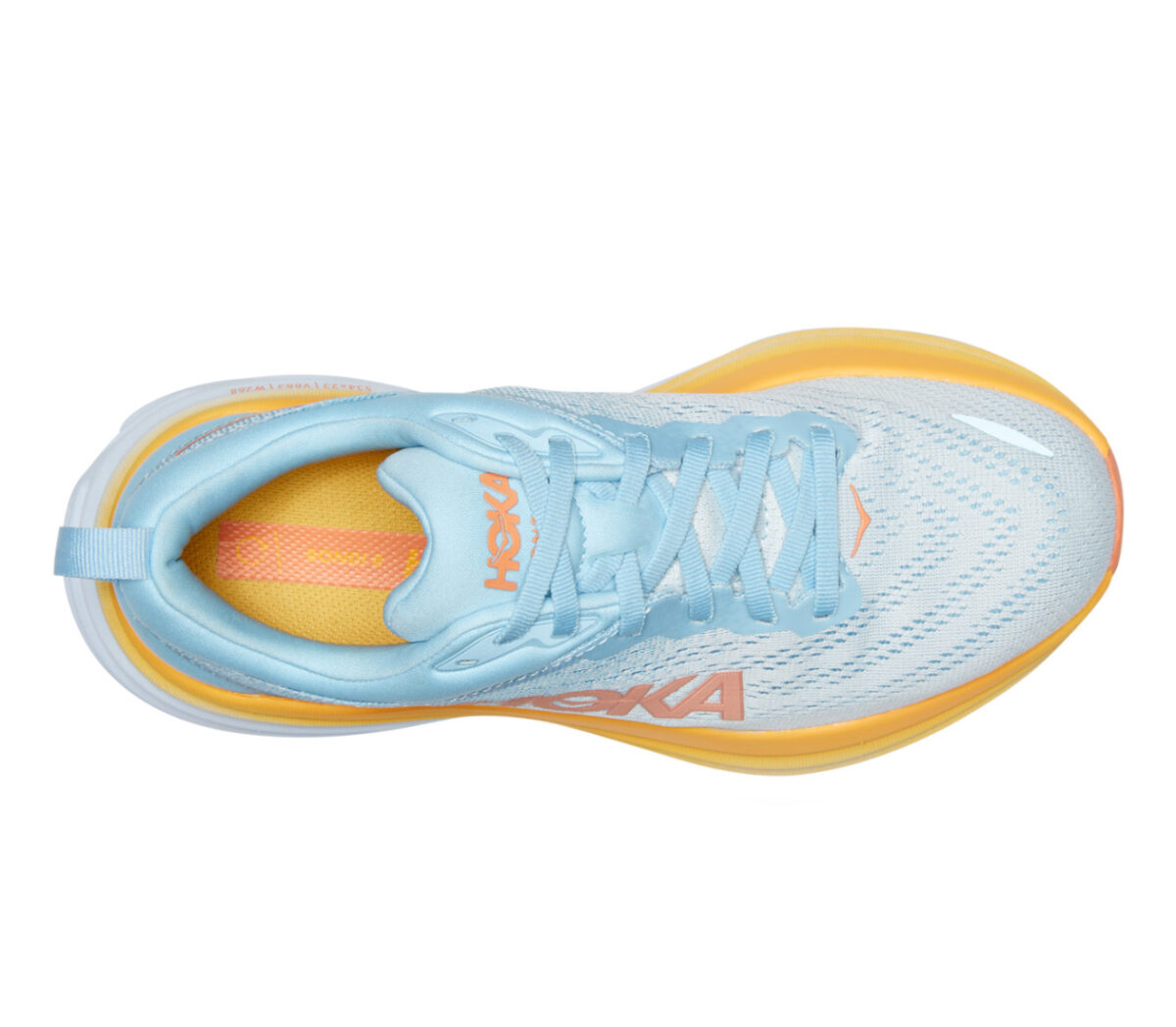 tomaia Scarpa Hoka one one bondi 8 donna celeste arancione