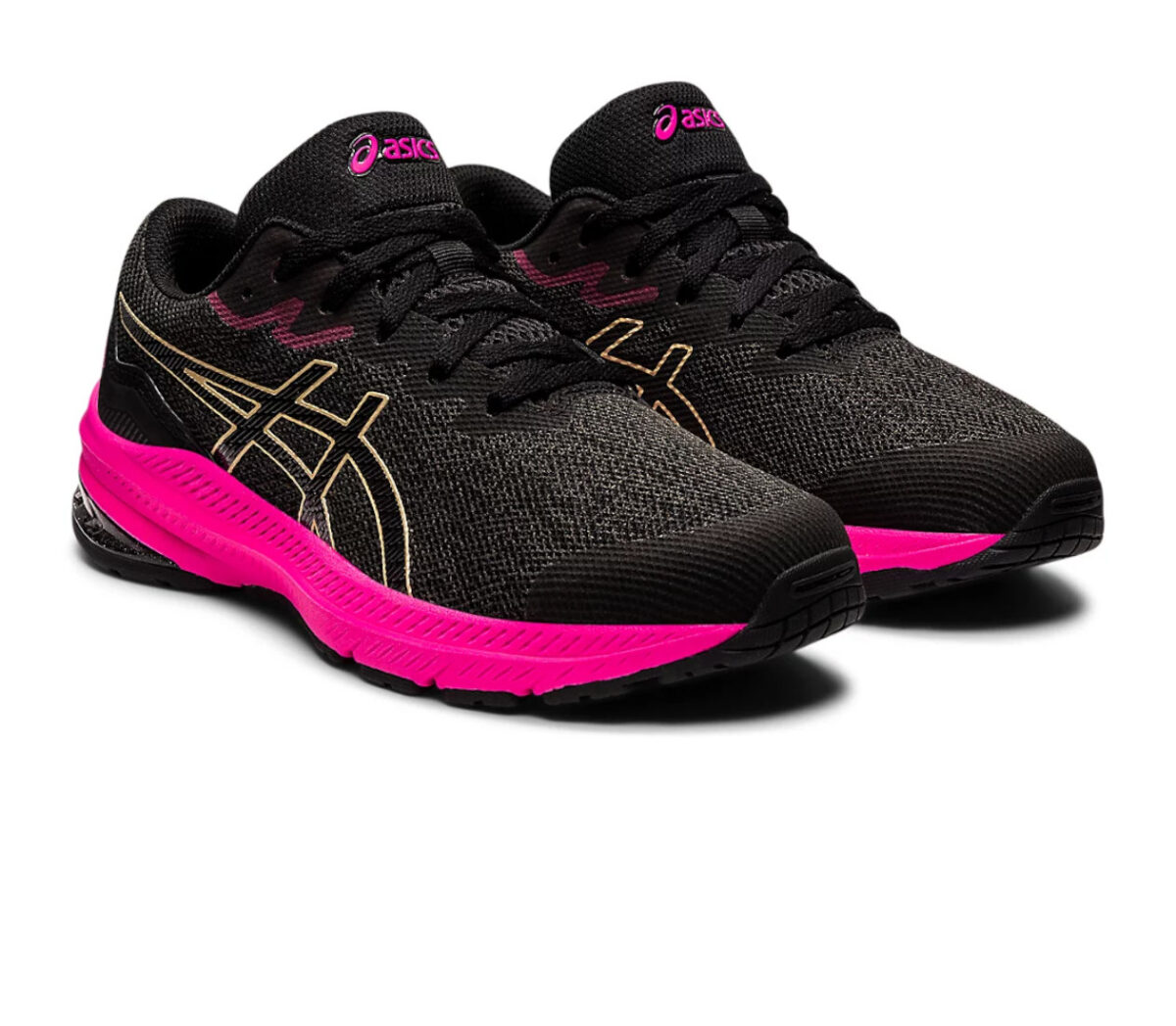 Coppia Scarpa asics Gt 1000 11 GS unisex nera rosa