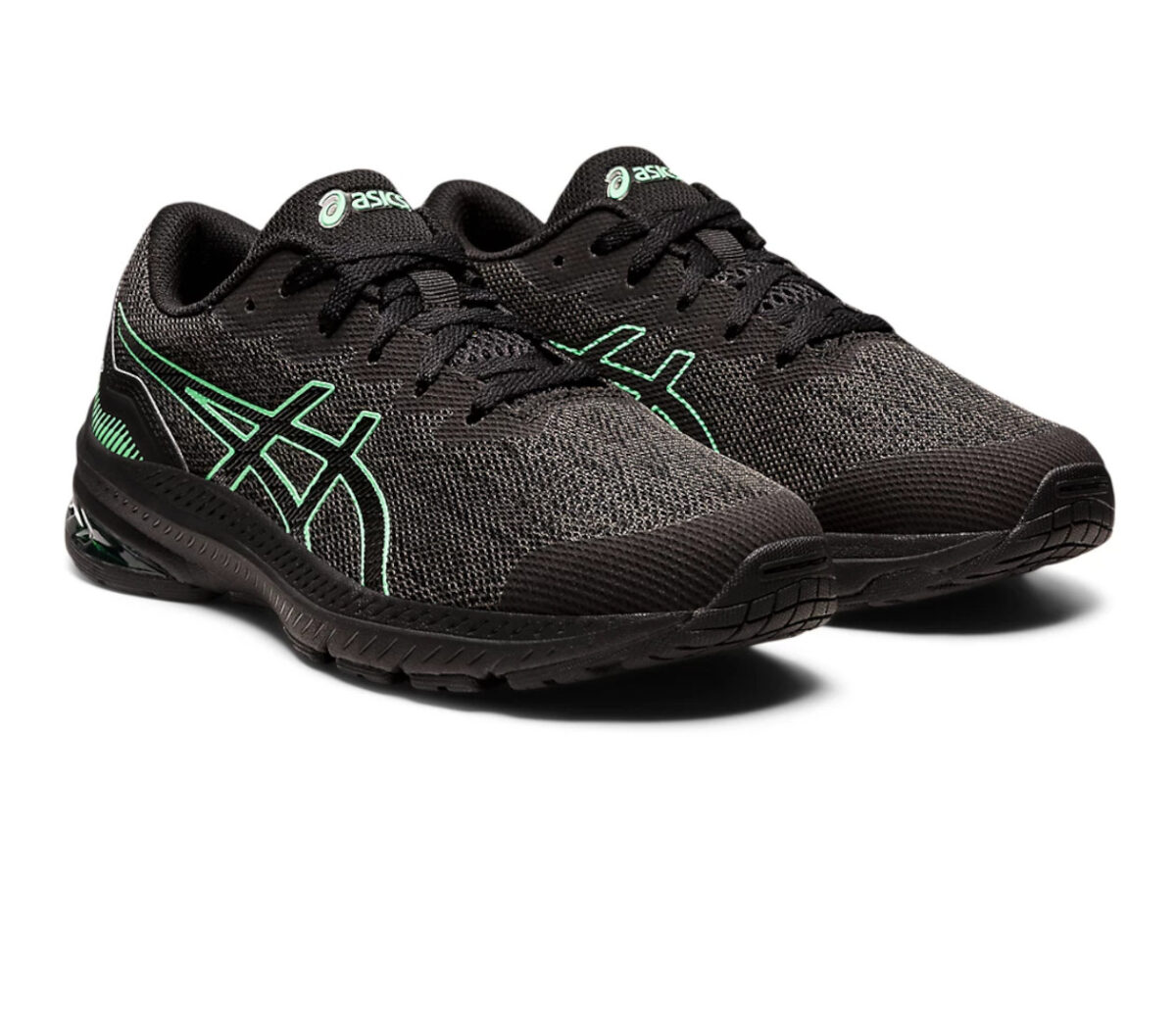 Coppia Scarpa asics Gt 1000 11 GS unisex nera verde