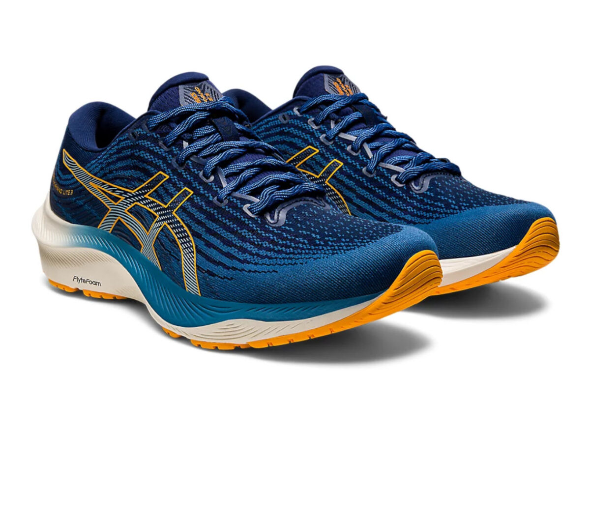 Coppia Scarpe asics gel kayano lite 3 uomo blu gialle