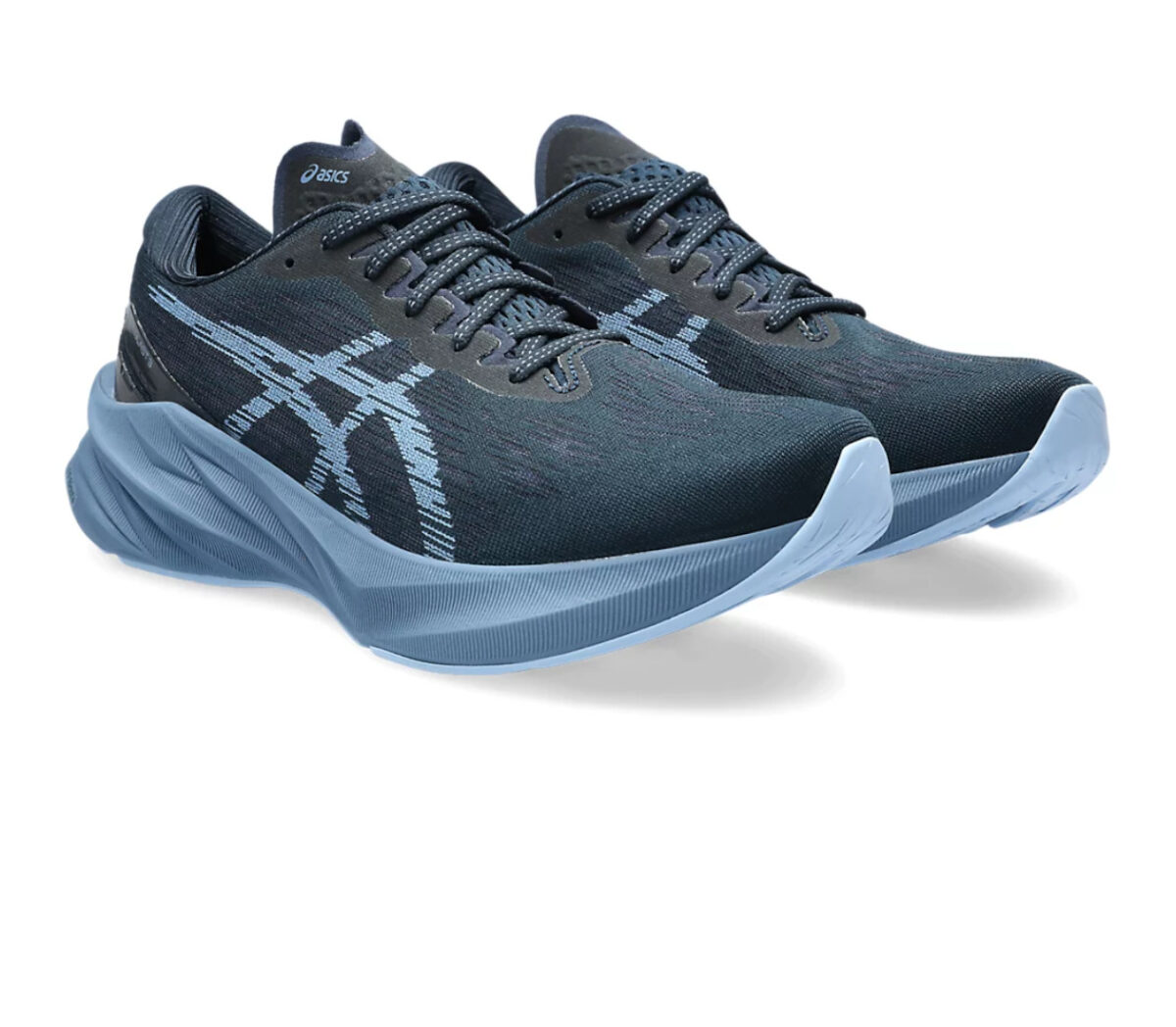 Coppia Scarpa Asics novablast 3 uomo nera celeste