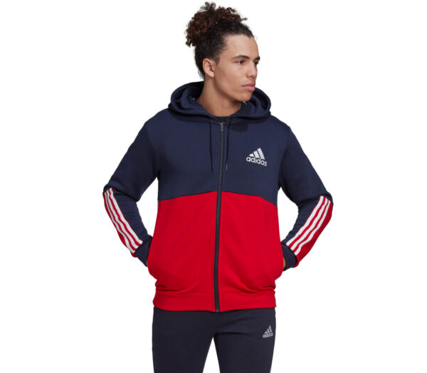 Felpa adidas M CB FZ HD uomo blu rossa