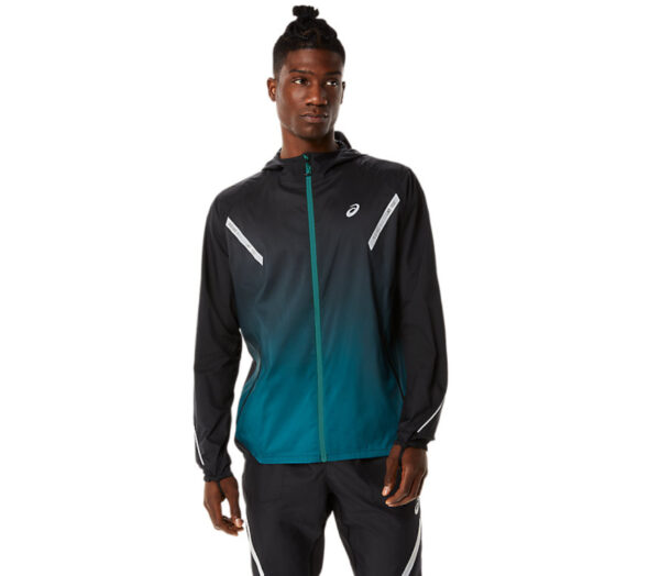 Giacca asics lite show jacket uomo nera blu