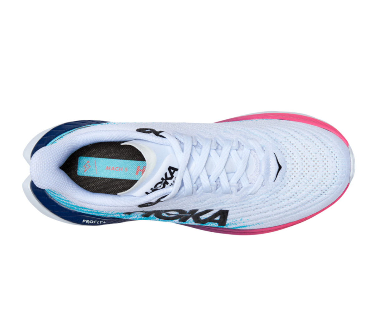 Tomaia Scarpa hoka one one mach 5 donna bianca celeste