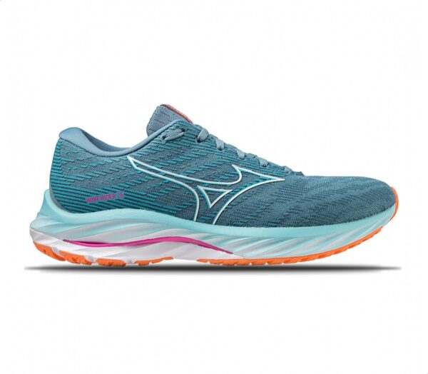 Scarpa mizuno wave rider 26 donna celeste arancione