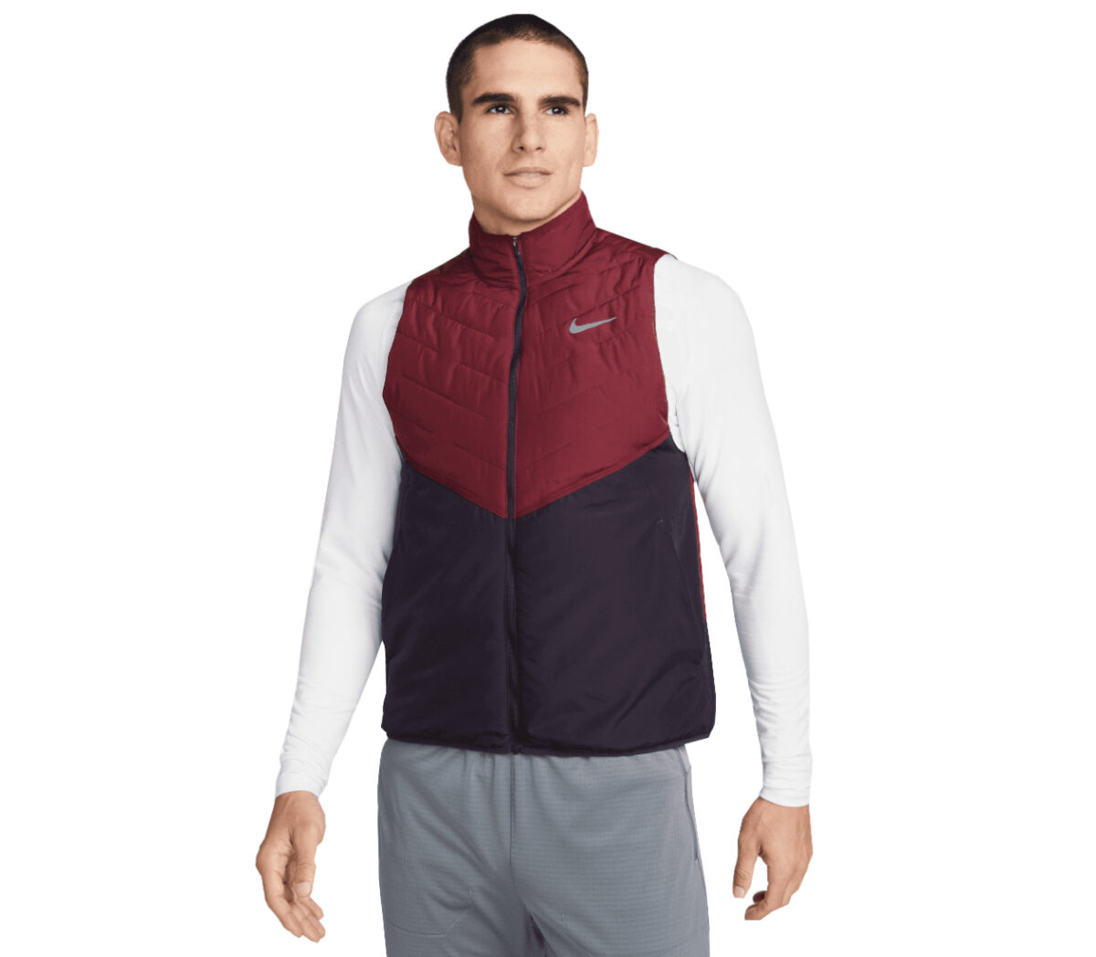 Smanicato nike therma-fit repel uomo rosso nero