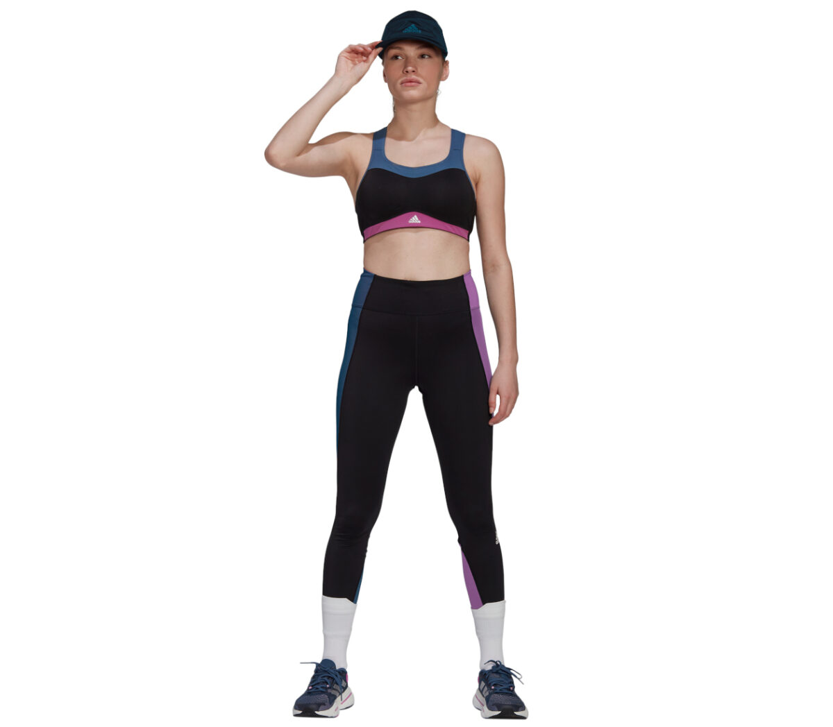 Leggings adidas OTR color blovk 7/8 tight donna nero viola