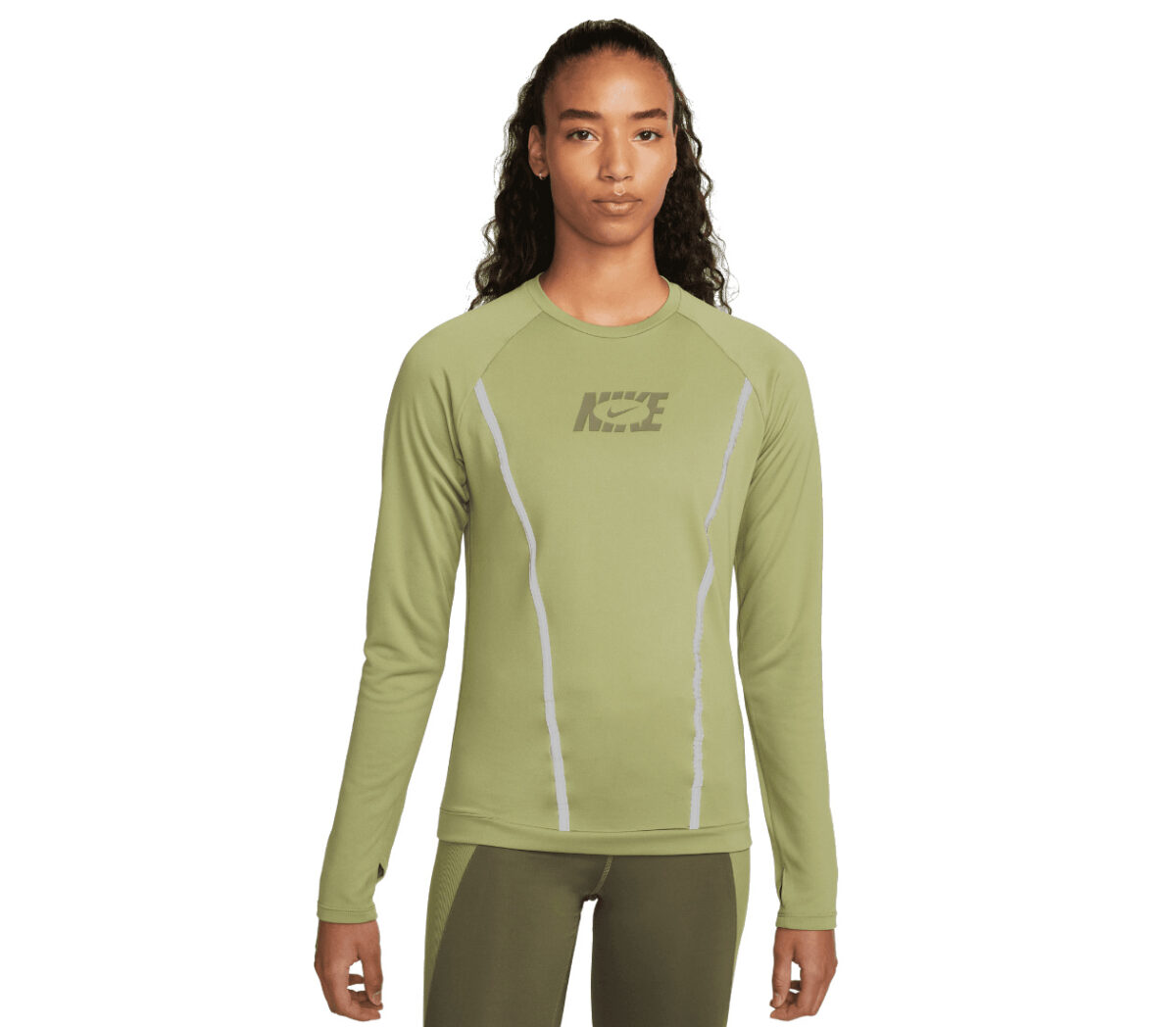 Maglia nike dri-fit pacer icon clash donna verde