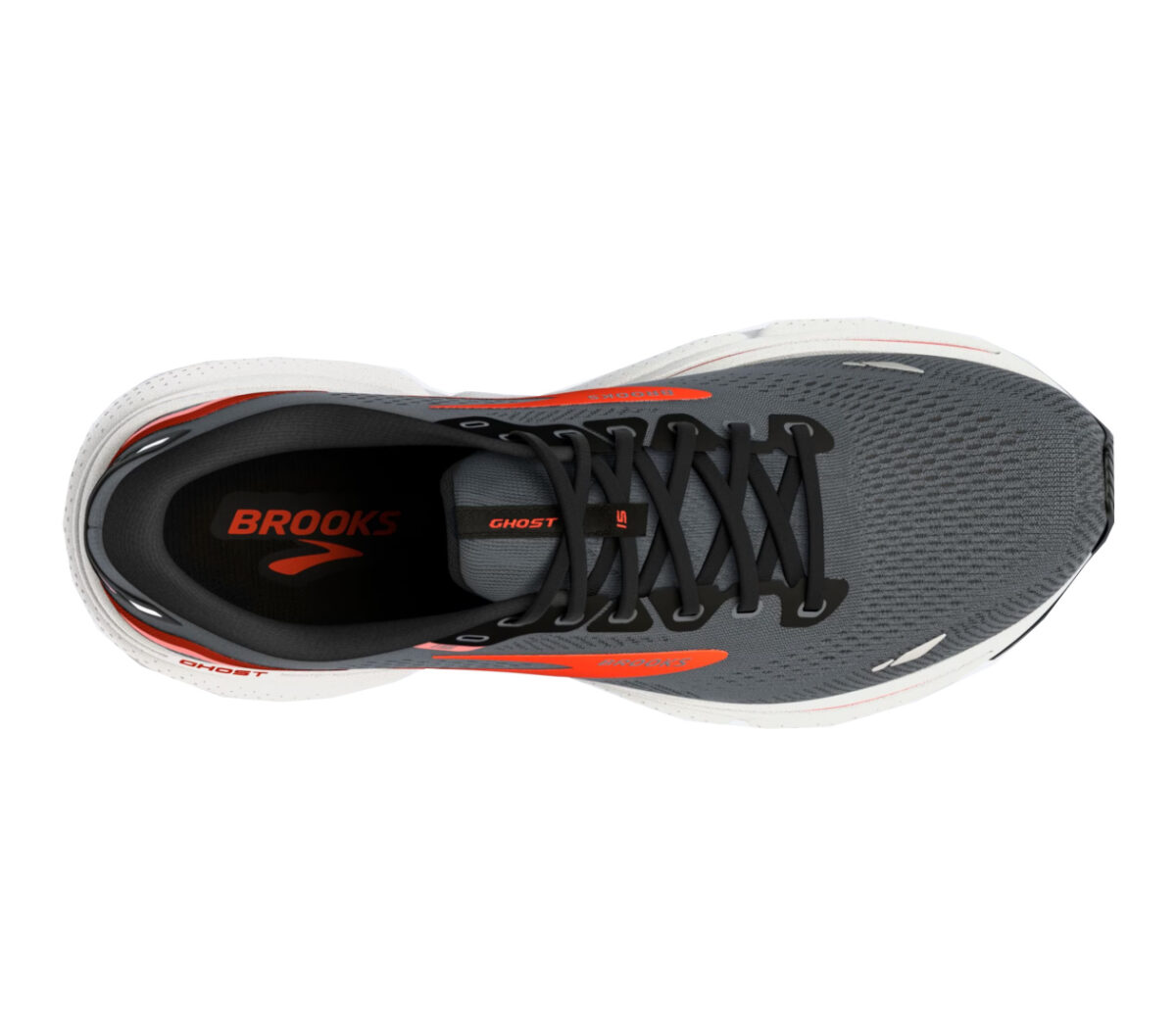 Tomaia Scarpa Brooks ghost 15 uomo grigia rossa