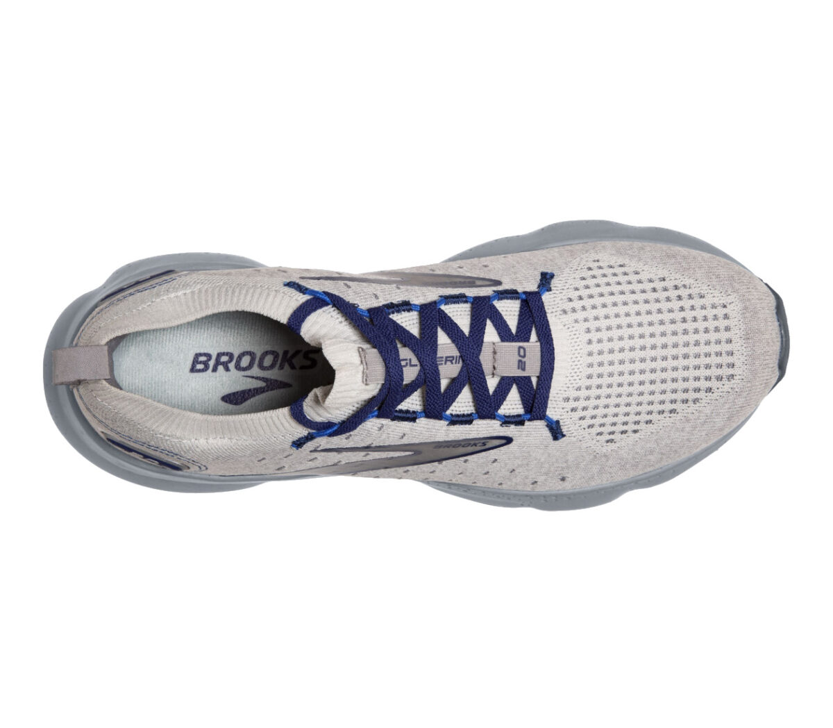 Tomaia Scarpa brooks glycerin stealthfit 20 uomo bianca grigia