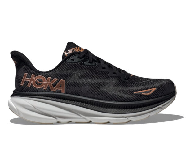 Scarpa Hoka clifton 9 donna nera oro