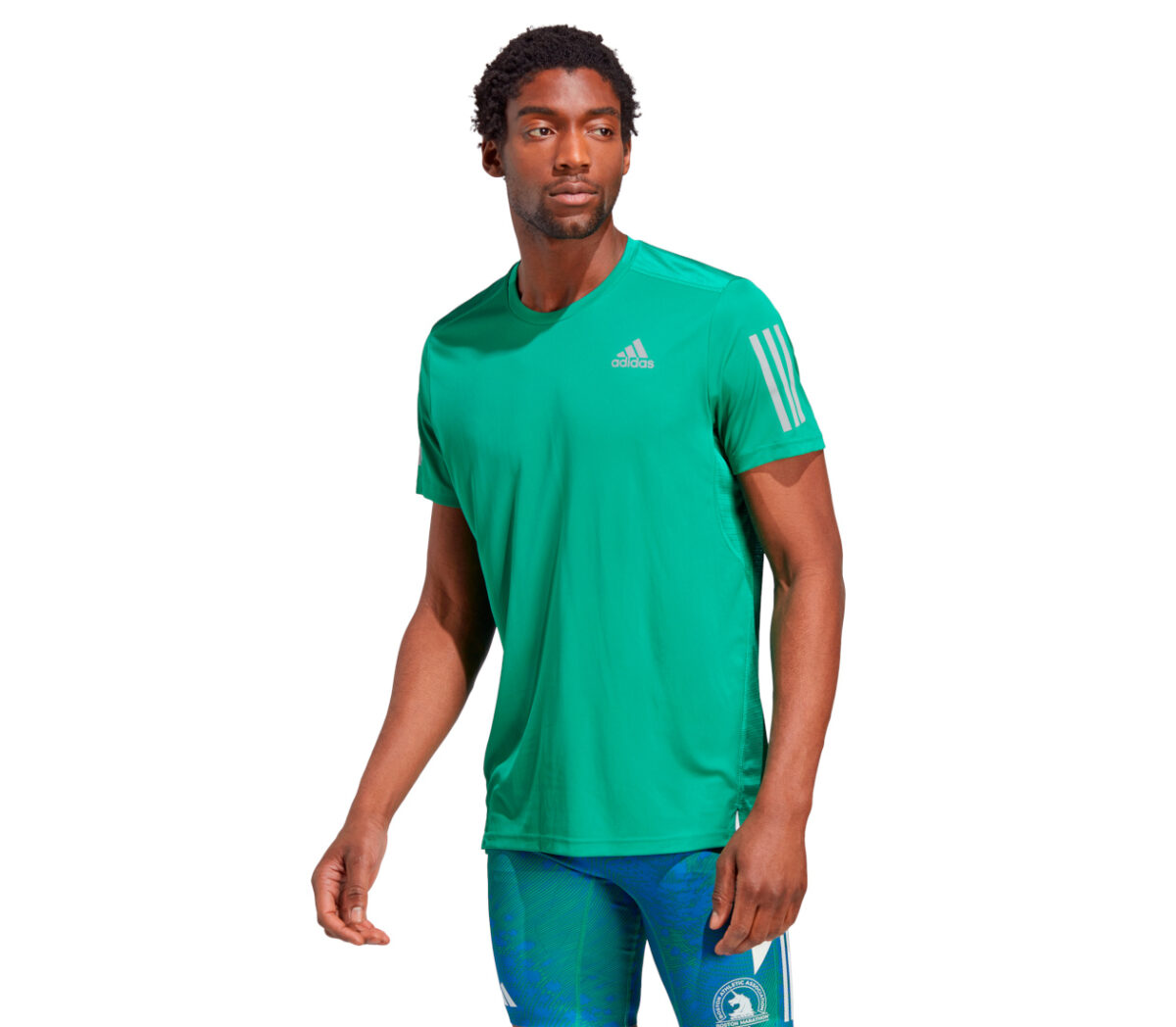 Maglia adidas own the run tee uomo verde