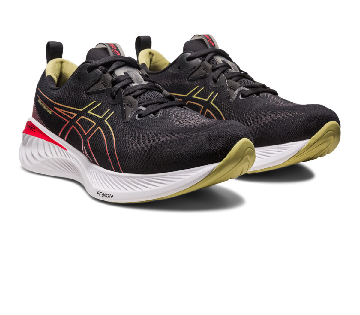 Coppia Scarpa asics gel cumulus 25 uomo nera rossa