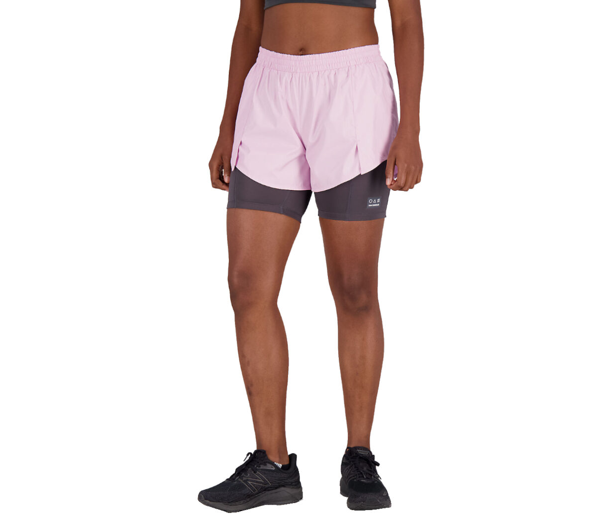 Pantaloncino New Balance impact run AT 3 inch 2in1 donna rosa