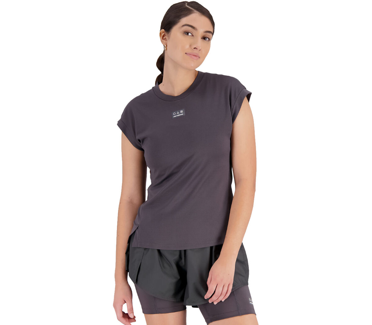 Maglia New Balance impact run AT 5 short sleeve top donna nera