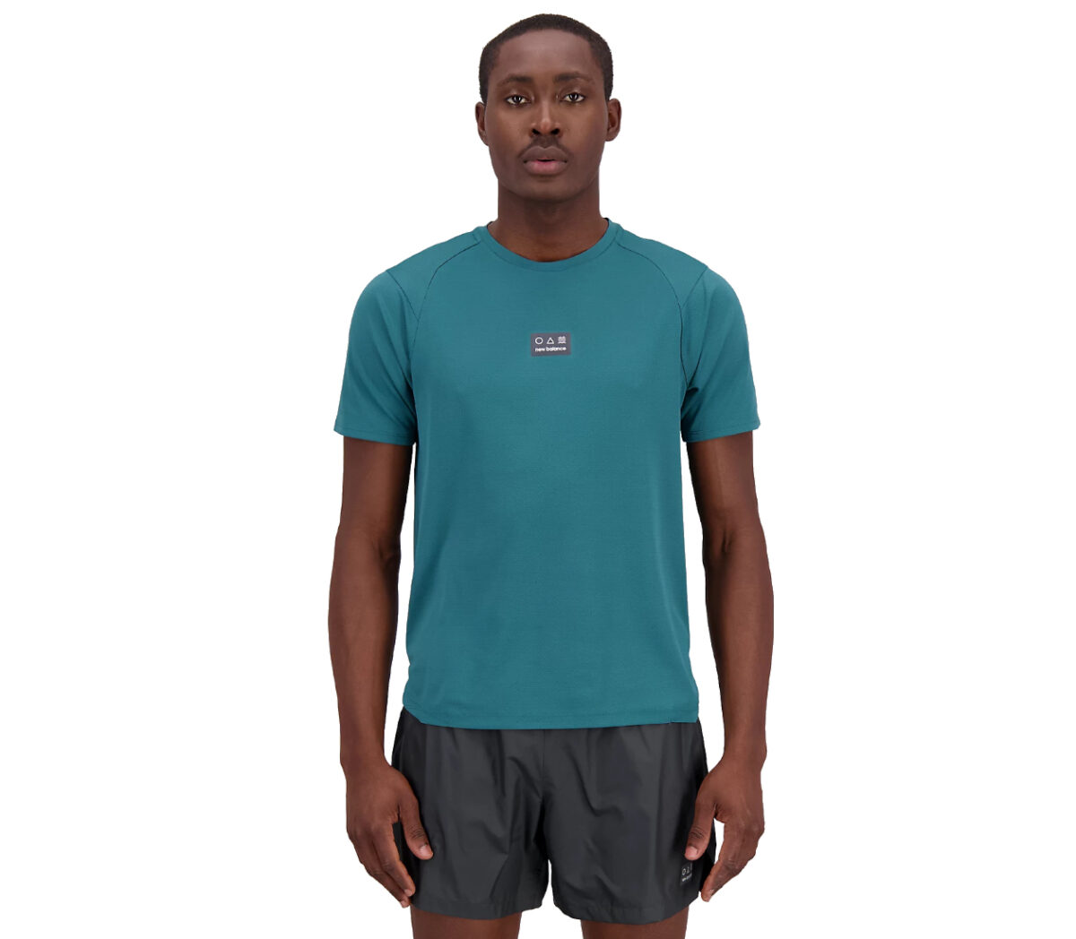 Maglia New Balance impact run AT N-vent short sleeve uomo blu