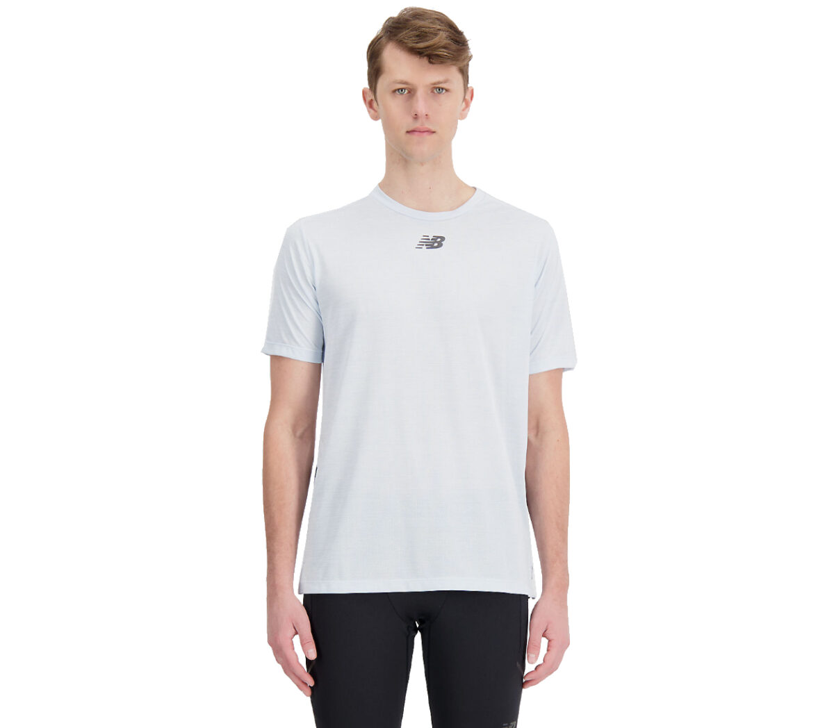 Maglia new balance impact run luminous short sleeve uomo bianca