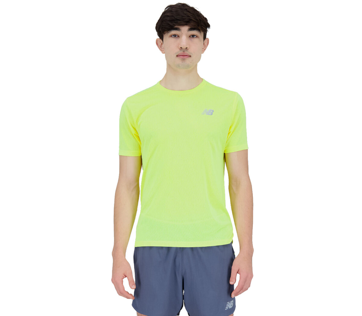 Maglia New Balance impact run short sleeve uomo gialla