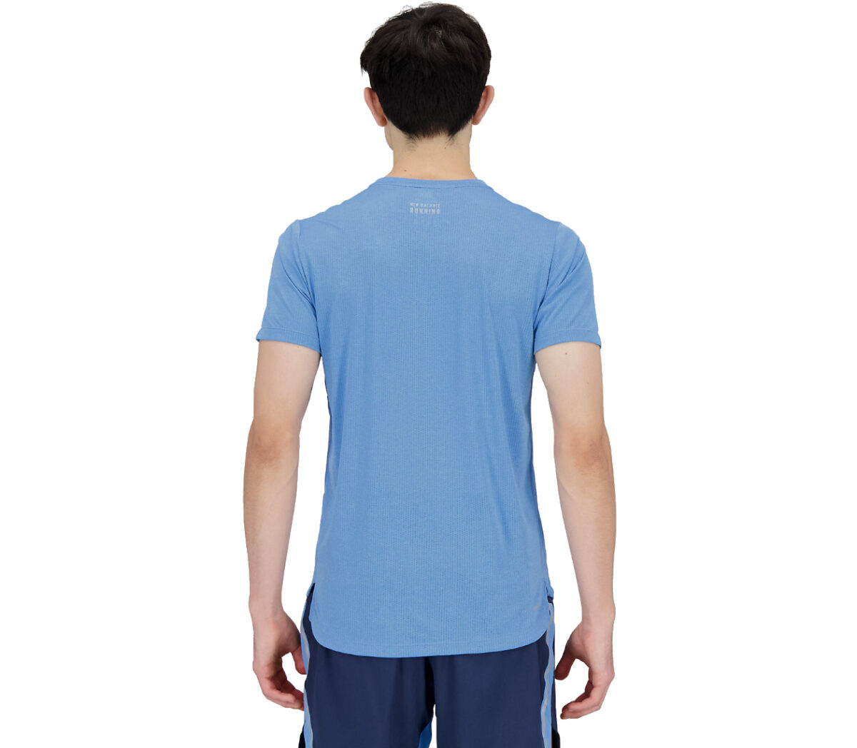 Dietro Maglia New Balance impact run short sleeve uomo blu