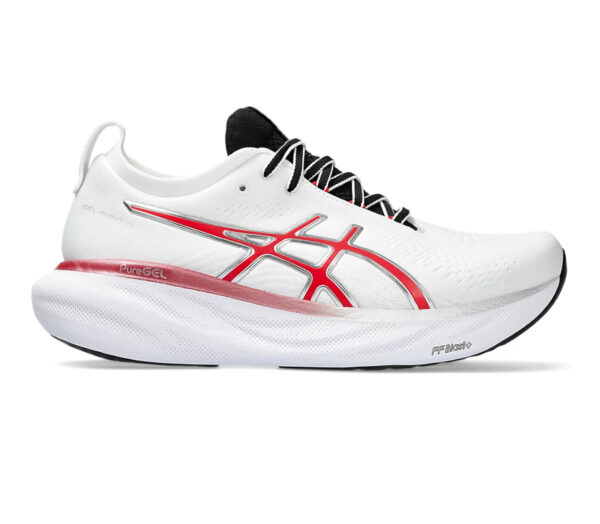 Scarpa asics gel nimbus 25 anniversary uomo bianca rossa