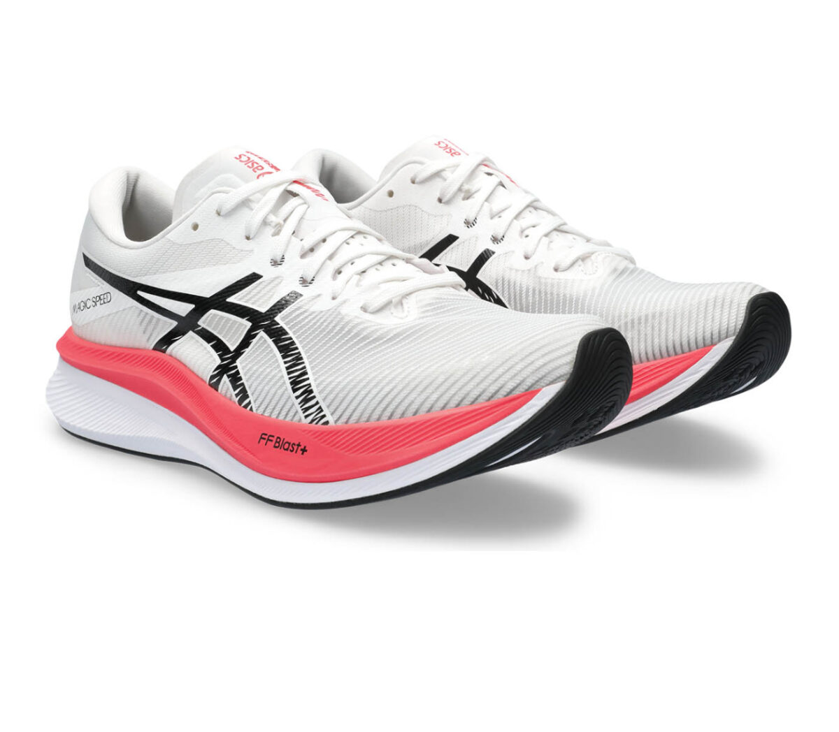 Coppia Scarpa Asics magic speed 3 uomo bianca rosa