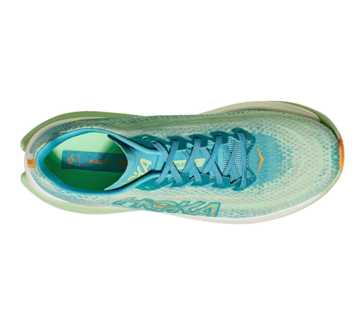 Tomaia Scarpa Hoka Mach X uomo verde lime