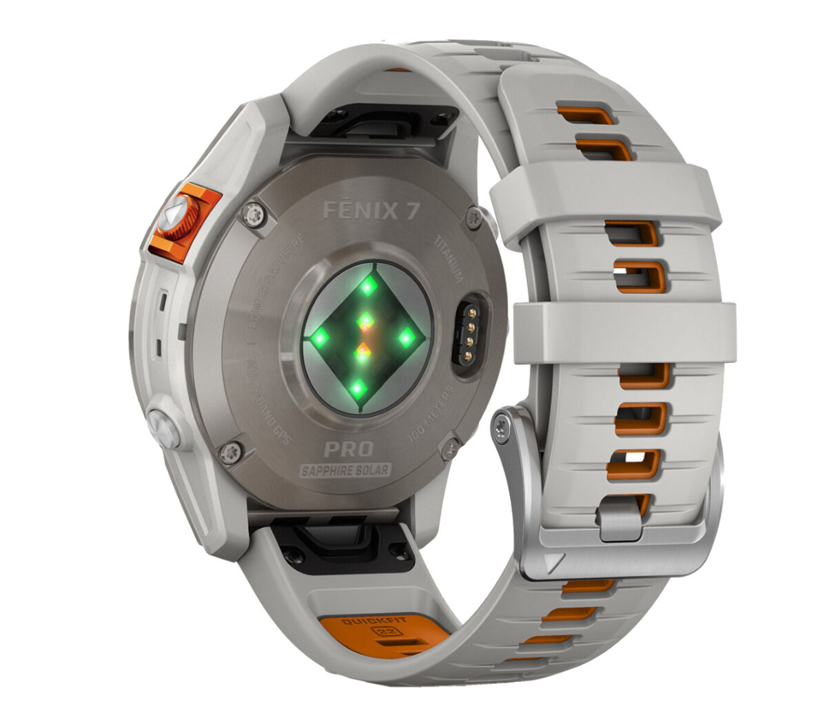 Dietro Orologio Garmin Fenix 7 Pro Sapphire Solar acciaio