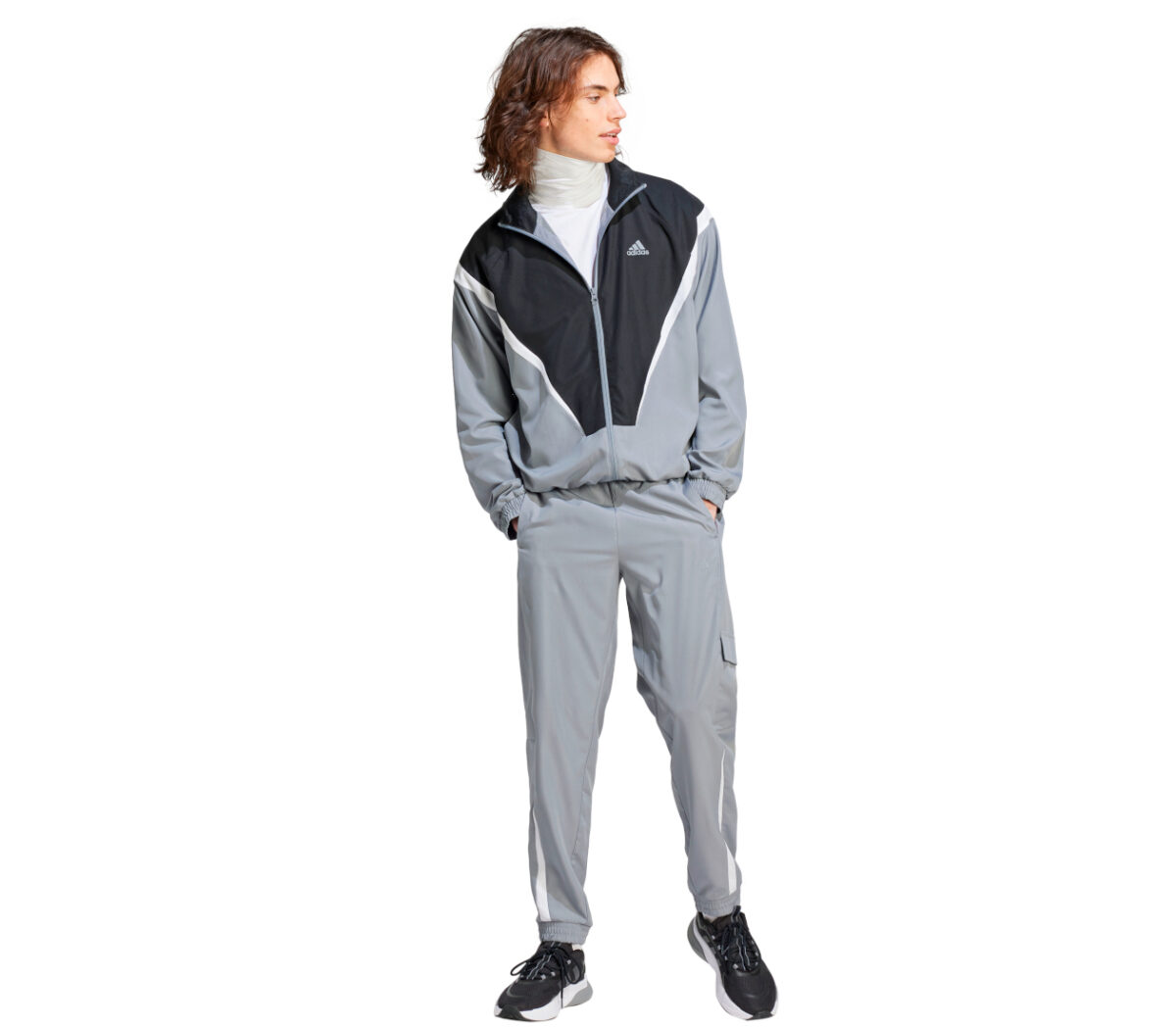 Tuta adidas woven non-hooded uomo grigia