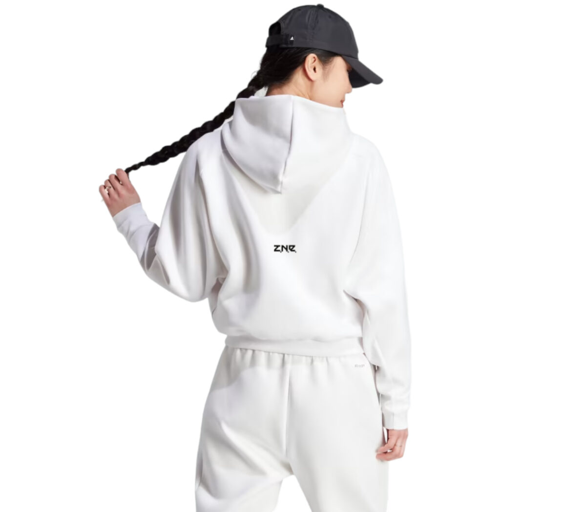 Dietro Felpa Adidas Z.N.E. full zip donna bianca