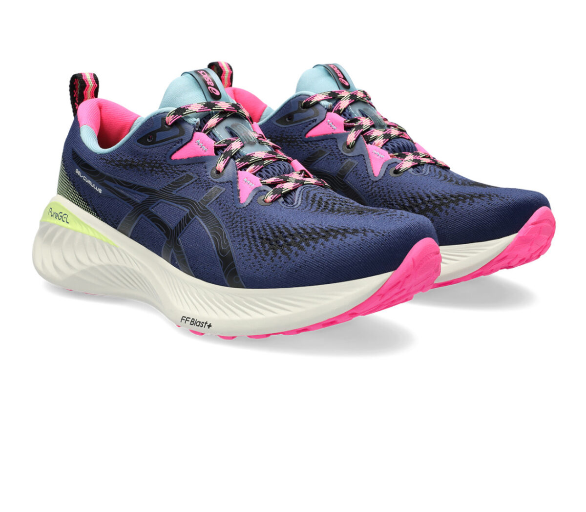 Coppia Scarpa Asics gel cumulus 25 TR uomo blu rosa