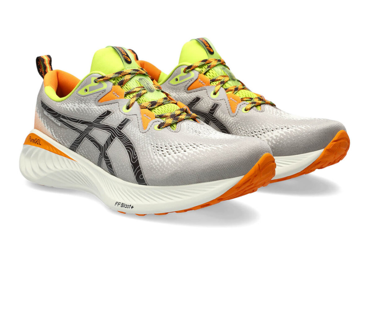 Coppia Scarpa Asics gel cumulus 25 TR uomo grigia arancione