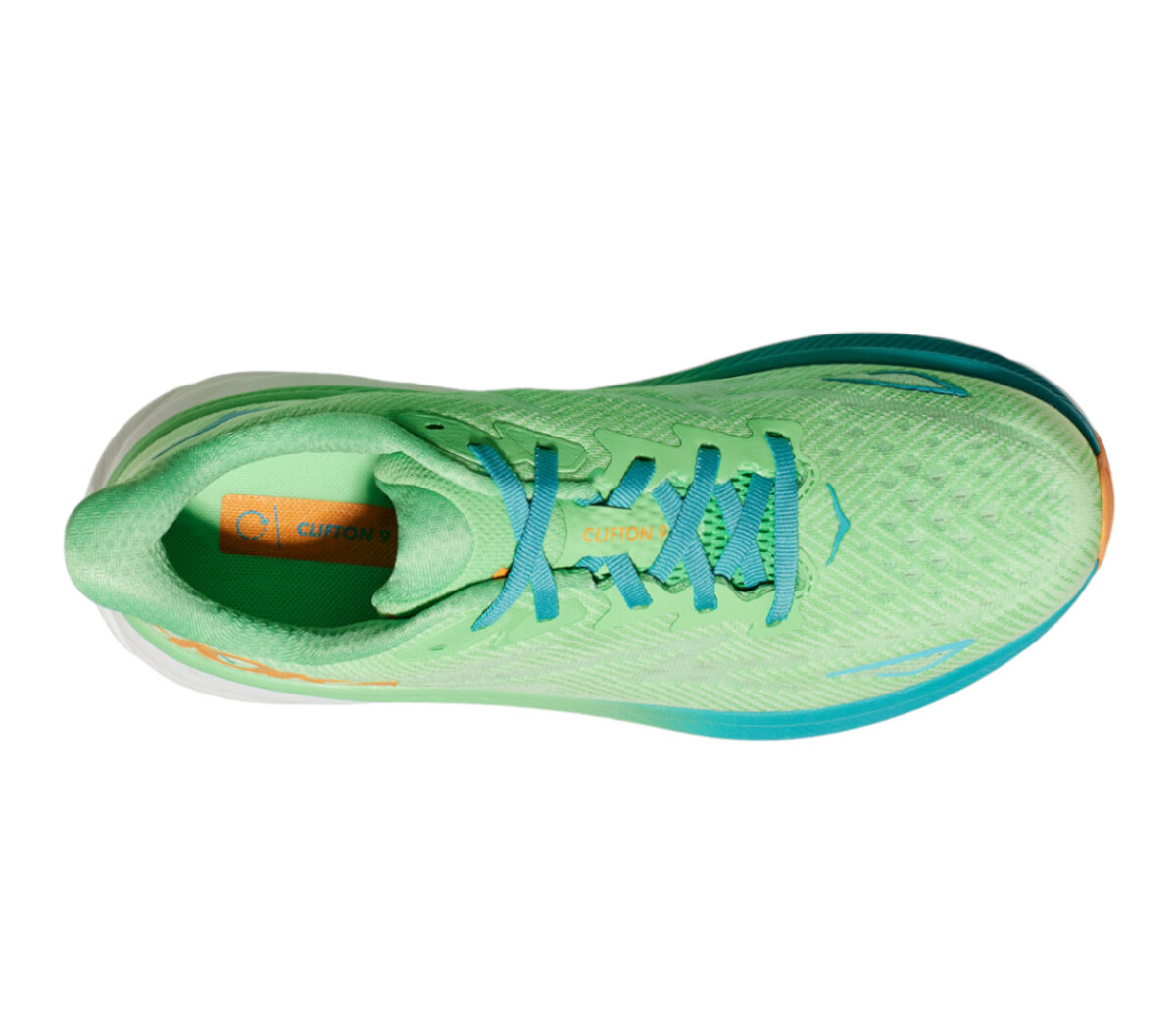 Tomaia Scarpa Hoka clifton 9 wide uomo verde