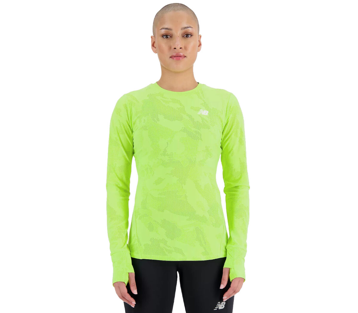 Maglia New Balance Q Speed Jacquard Long Sleeve donna gialla