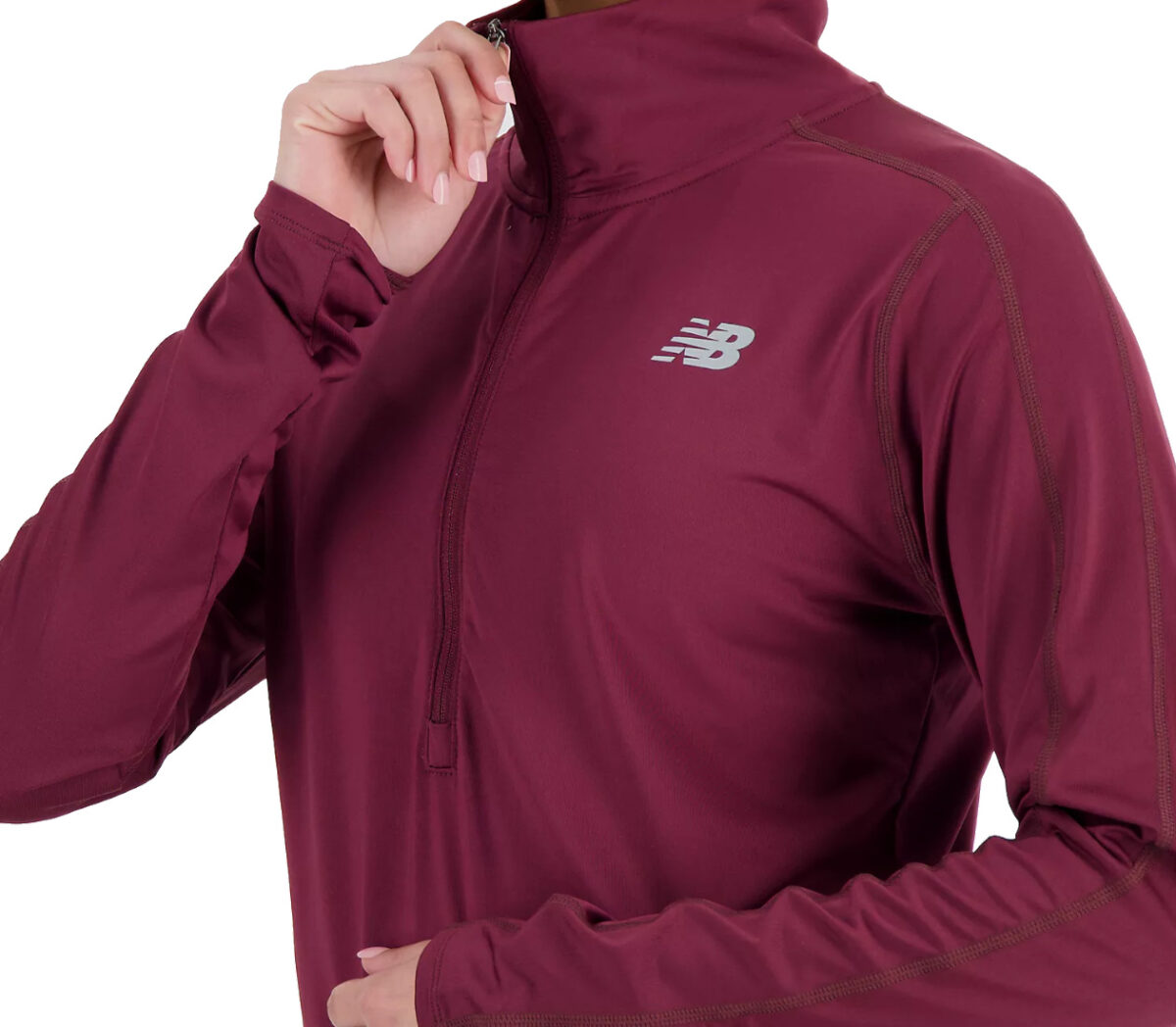 Dettaglio Giacca new balance accelerate half zip donna viola