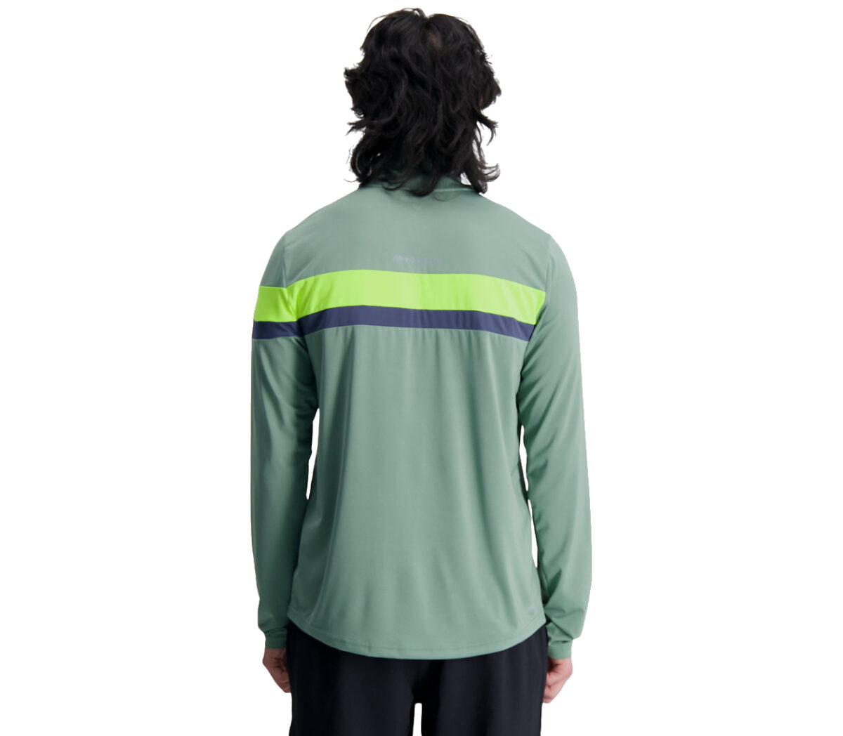 Dietro Giacca new balance accelerate half zip uomo verde