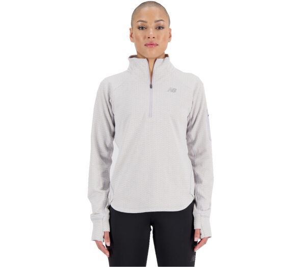 Felpa New Balance Heat Grid Half Zip donna bianca