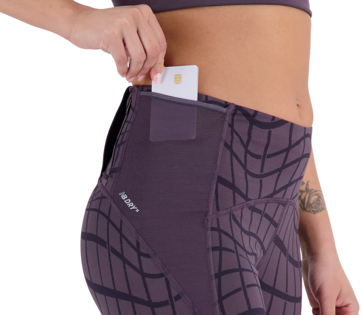 Dettaglio Leggings New Balance Printer Impact Run Tight donna viola