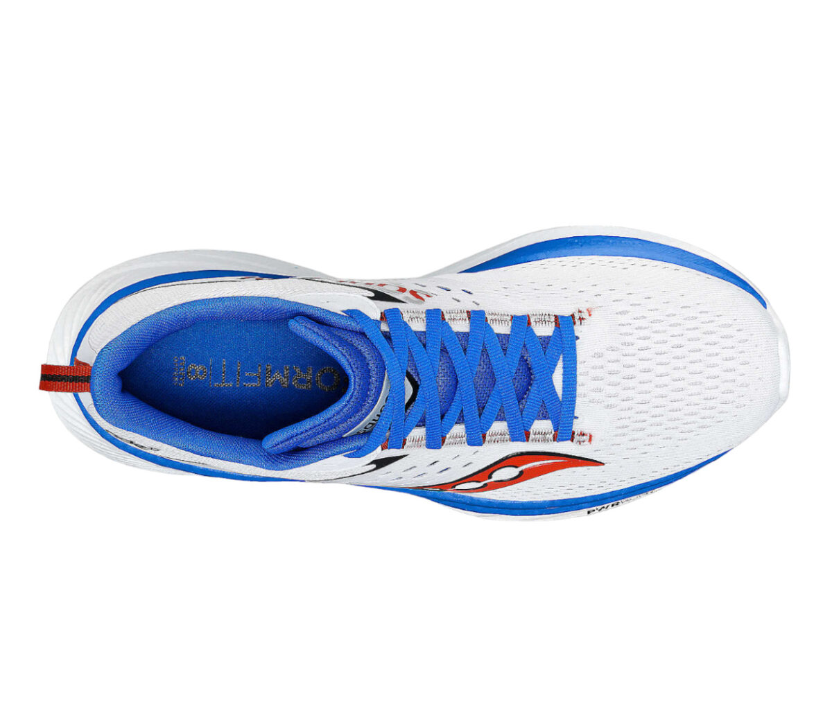 Tomaia Scarpa Saucony ride 17 uomo bianca blu