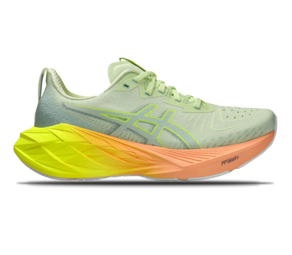 Scarpa Asics novablast 4 donna verde arancione