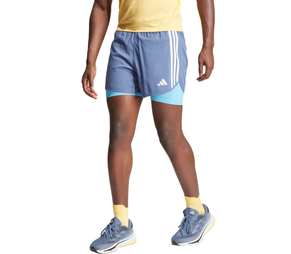 Pantaloncini Adidas OTR E 3S 2in1 Short uomo celesti