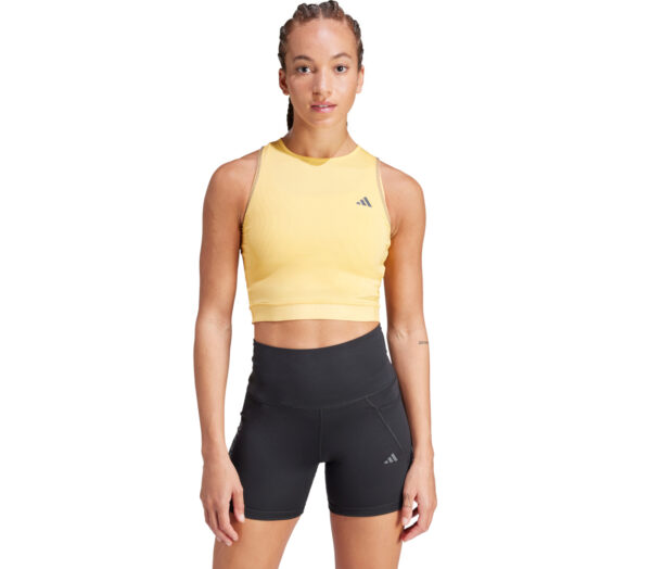 Top Adidas Adizero Crop Tank donna gialla