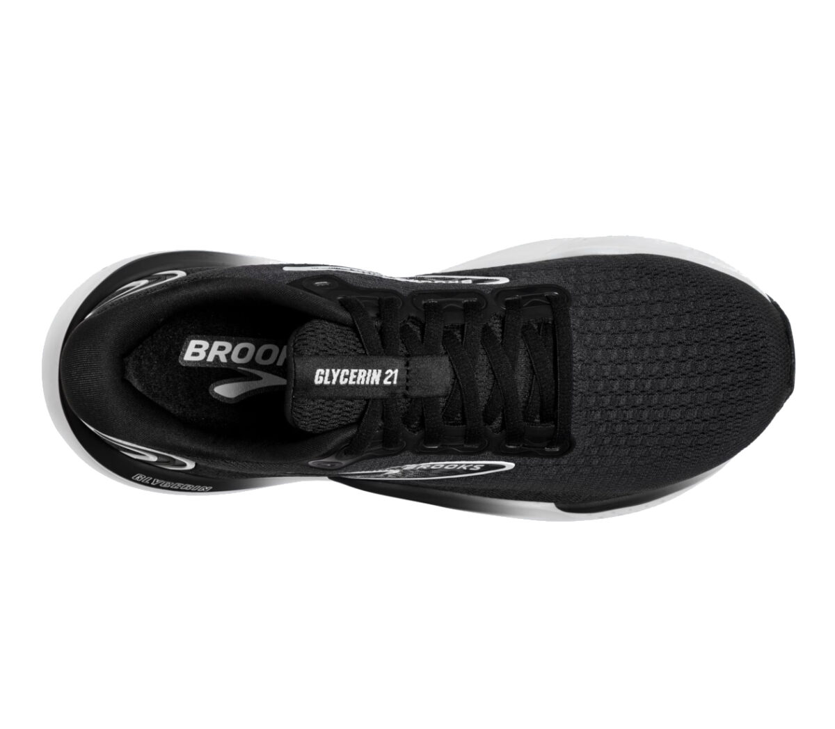 Tomaia Scarpa Brooks glycerin 21 uomo nera bianca