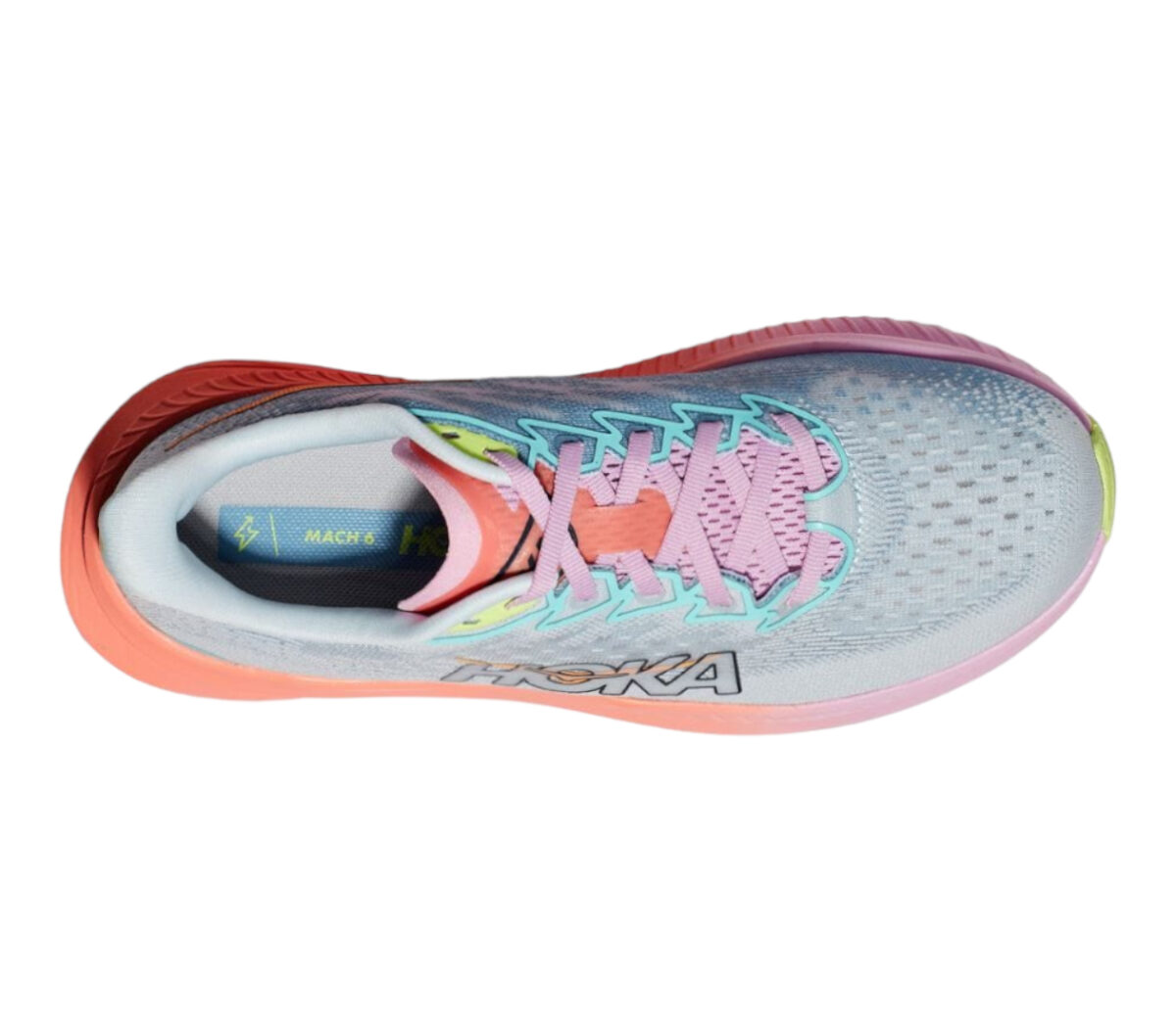 Tomaia Scarpa Hoka Mach 6 donna grigia arancione