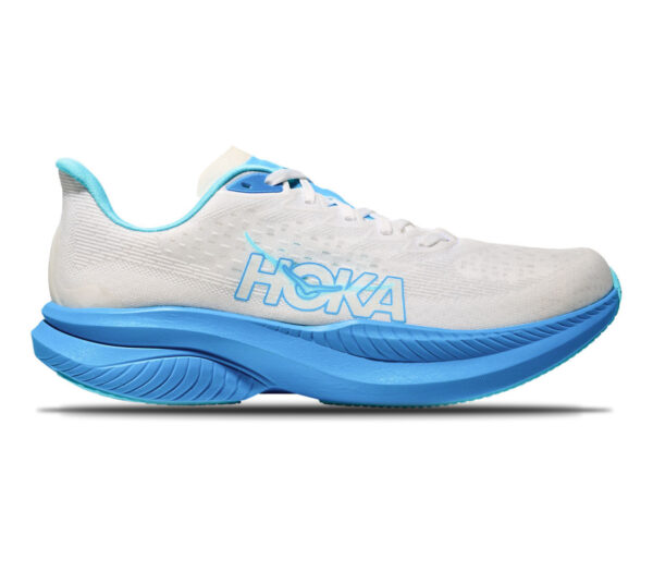 Scarpa Hoka Mach 6 uomo bianca celeste