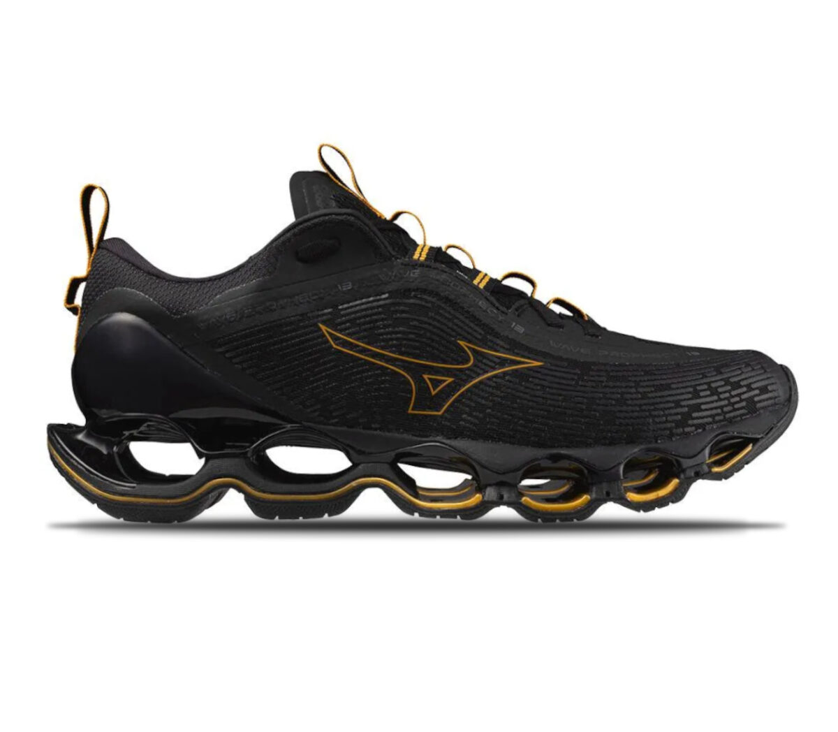 Scarpa Mizuno Wave Prophecy 13 uomo nera oro