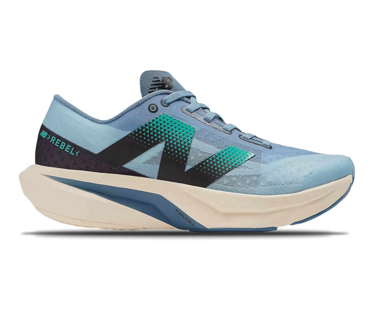 Scarpa New Balance FuelCell Rebel v4 uomo celeste