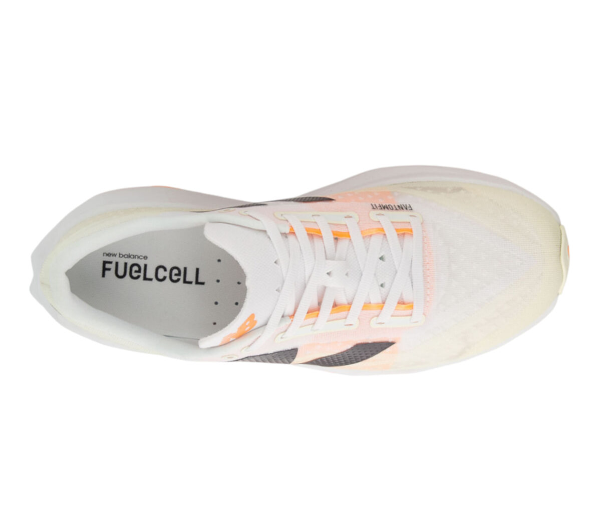 Tomaia Scarpa New Balance FuelCell v4 uomo bianca arancione