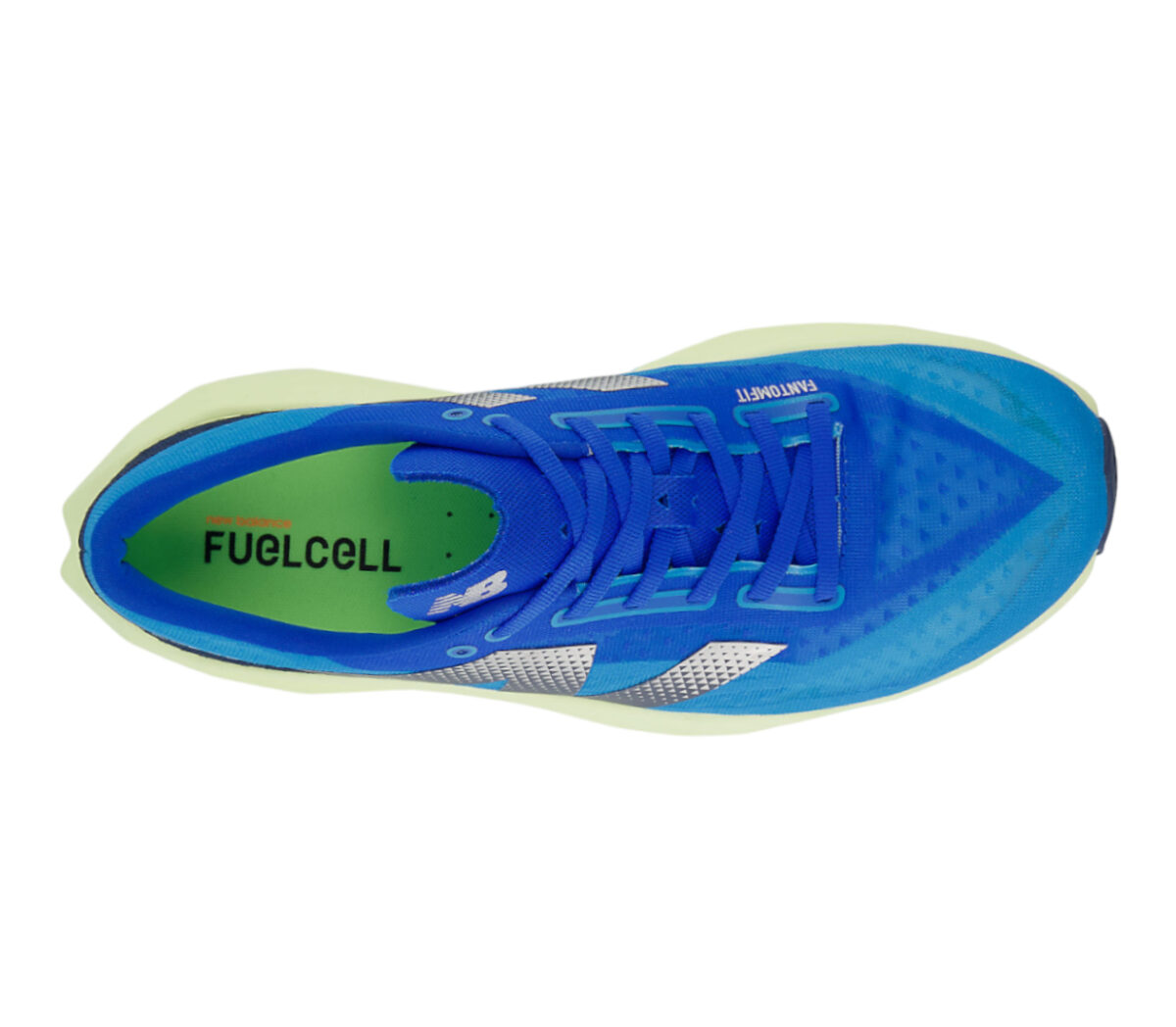 Tomaia Scarpa New Balance FuelCell Rebel v4 uomo blu gialla