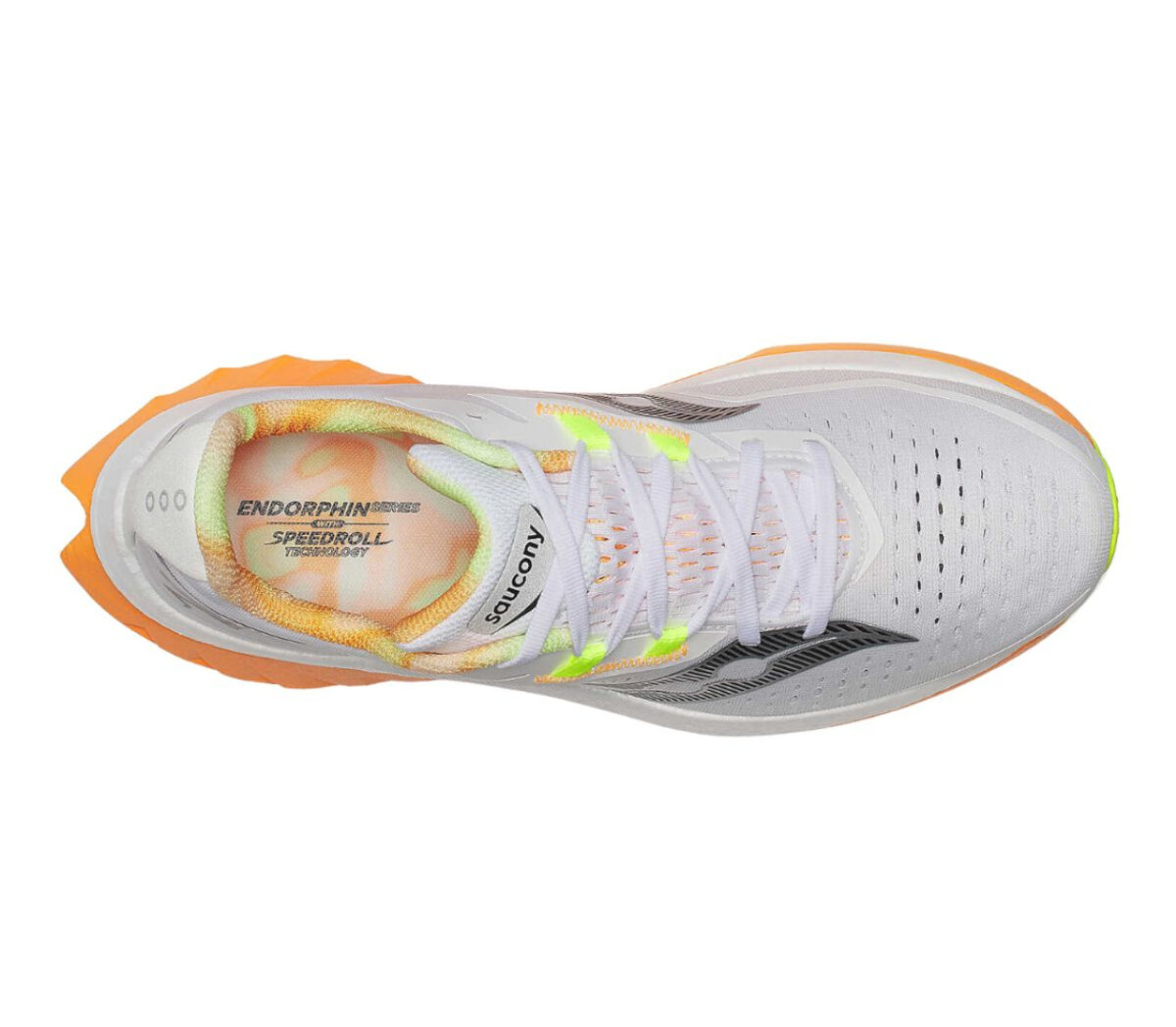 Tomaia Scarpa Saucony Endorphin Speed 4 uomo bianca arancione